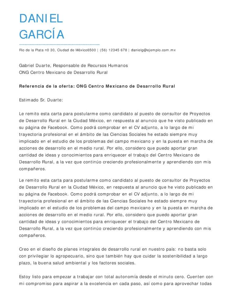 como hacer carta de presentacion ciencias sociales
