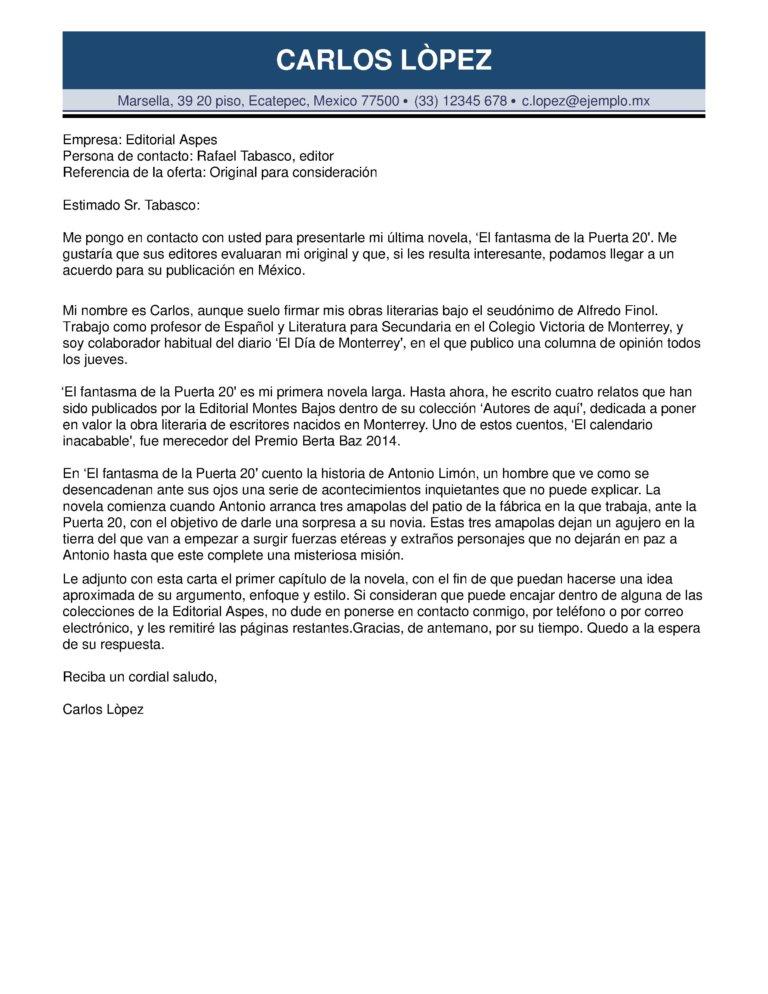 como hacer carta de presentacion literatura