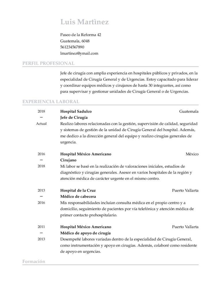 como hacer currciulum doctor 1