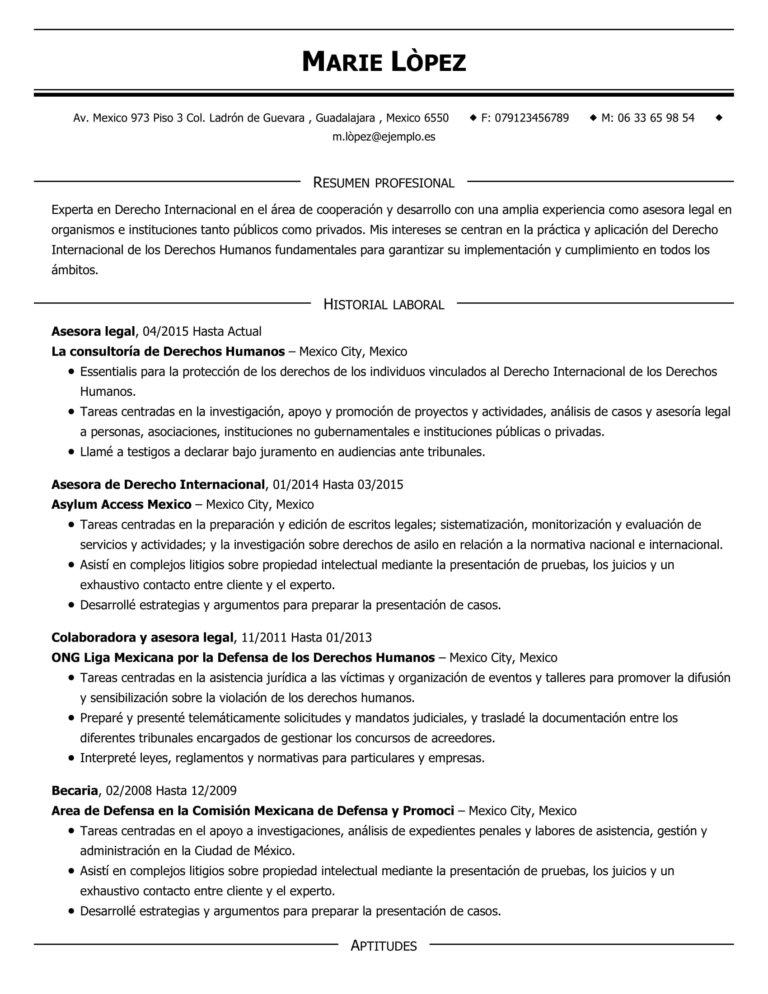 como hacer curriculum derecho 1