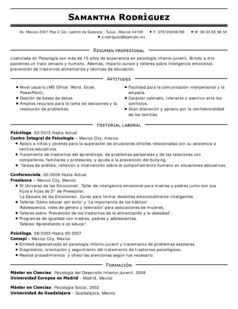 Curriculum vitae en formato Word | Mi CV Ideal