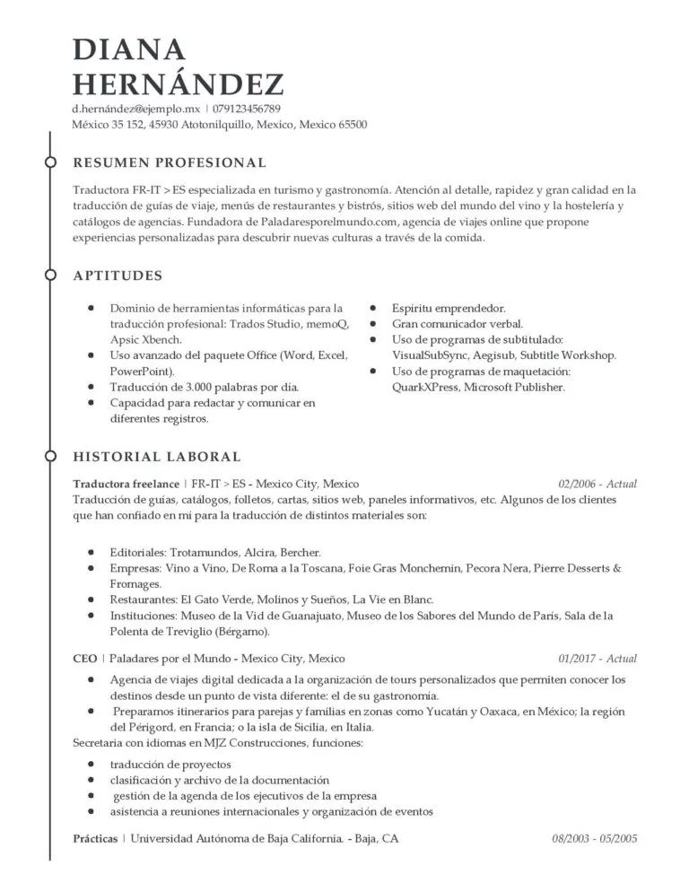Curriculum Vitae En Formato Word Mi Cv Ideal